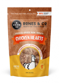 Bones and Co Freeze-Dried Raw Treats, Chicken Hearts 1.9oz